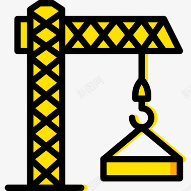 起重机建筑6黄色图标图标