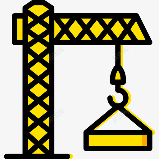 起重机建筑6黄色图标svg_新图网 https://ixintu.com 建筑6 起重机 黄色