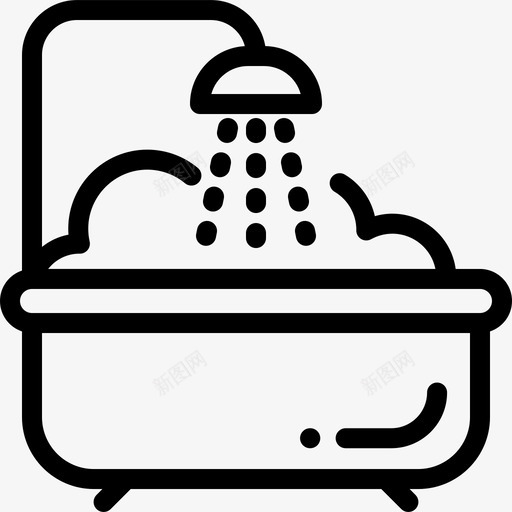 浴缸浴室用品2直线型图标svg_新图网 https://ixintu.com 浴室用品2 浴缸 直线型
