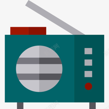 收音机电子20扁平图标图标