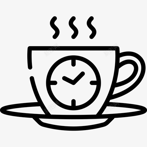 喝茶时间时间17线性图标svg_新图网 https://ixintu.com 喝茶时间 时间17 线性