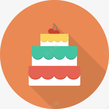 蛋糕食品和饮料22圆形图标图标
