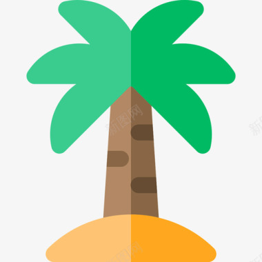 棕榈树冒险之旅公寓图标图标