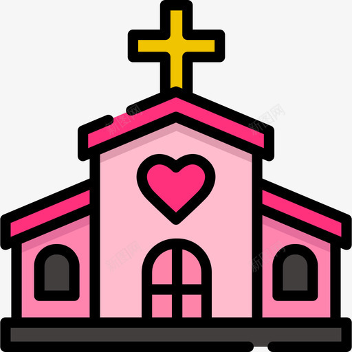教堂旅游景点表情符号3线性颜色图标svg_新图网 https://ixintu.com 教堂 旅游景点表情符号3 线性颜色