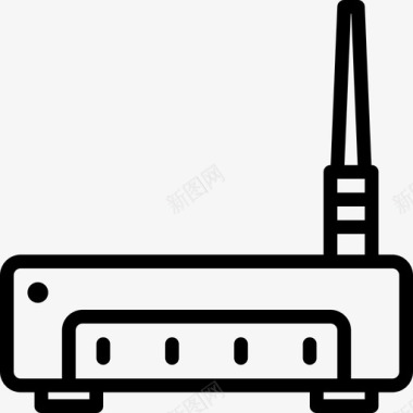 路由器连接器电缆2线性图标图标