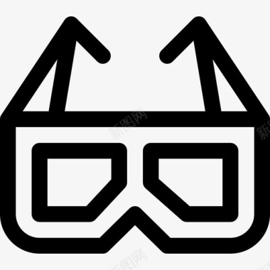 3d眼镜多媒体12线性图标图标
