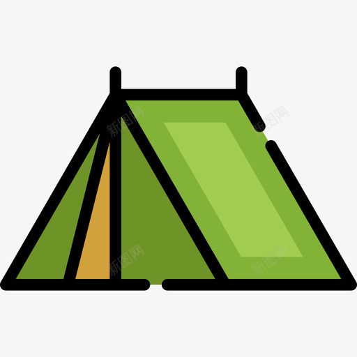 帐篷森林里的4线性颜色图标svg_新图网 https://ixintu.com 帐篷 森林里的4 线性颜色