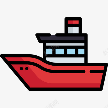 船旅行地点表情符号3线性颜色图标图标