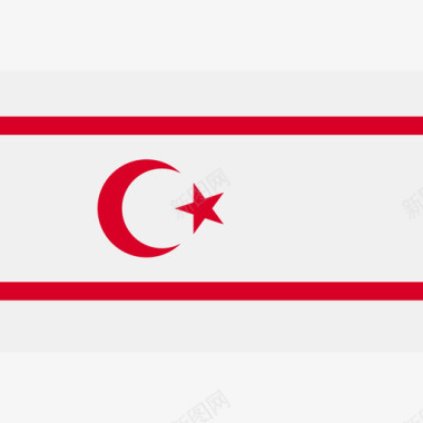 北塞浦路斯长方形国家简单旗帜图标图标