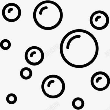 气泡清洁4线性图标图标