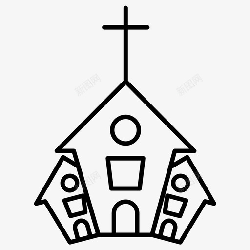 教堂建筑宗教图标svg_新图网 https://ixintu.com 宗教 建筑 教堂