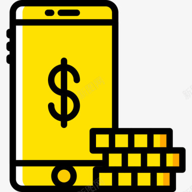智能手机商务78黄色图标图标