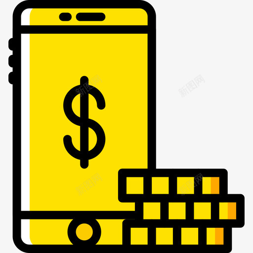 智能手机商务78黄色图标svg_新图网 https://ixintu.com 商务78 智能手机 黄色