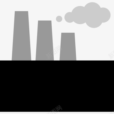 工厂能源环境5平坦图标图标