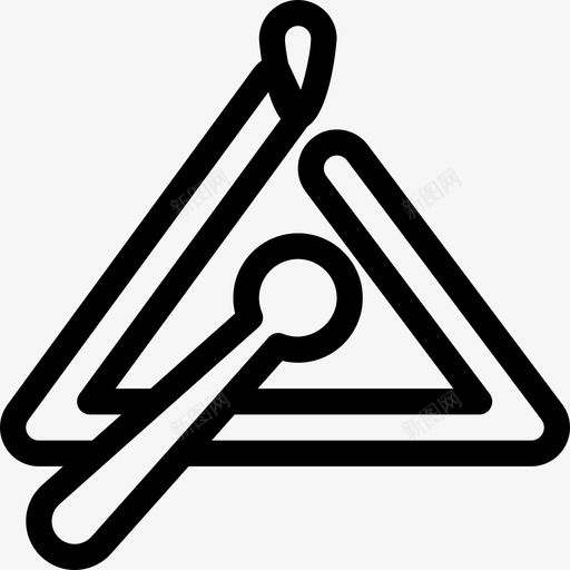 三角形乐器3线状图标svg_新图网 https://ixintu.com 三角形 乐器3 线状