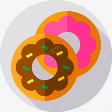 甜甜圈美国9扁平图标图标