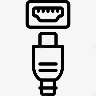 Hdmi2线性电缆连接器图标图标