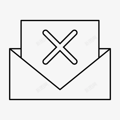 拒绝信件邮件图标svg_新图网 https://ixintu.com 信件 学校 拒绝 教育 留言 邮件