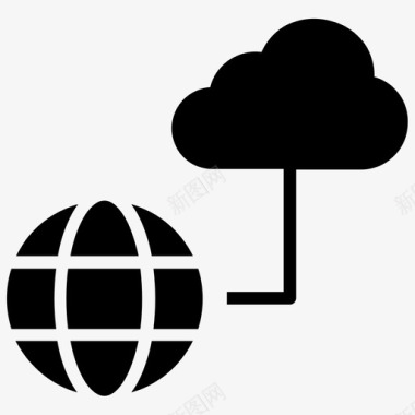 云连接云系统全球连接图标图标