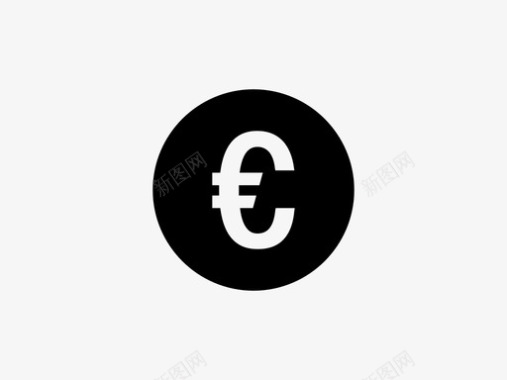 欧元硬币货币负数图标图标