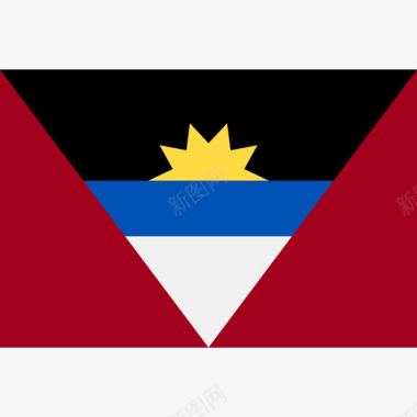 安提瓜和巴布达长方形国家简单旗帜图标图标