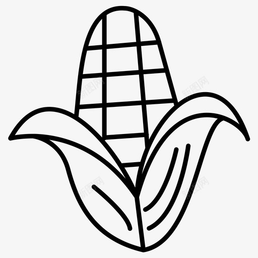 玉米食物蔬菜图标svg_新图网 https://ixintu.com 玉米 蔬菜 食物
