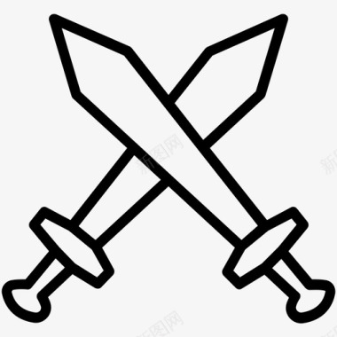 剑交叉剑剑道图标图标