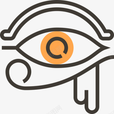 拉之眼埃及符号黄色阴影图标图标