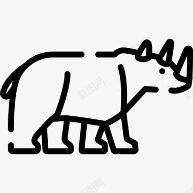 犀牛动物28直系图标图标