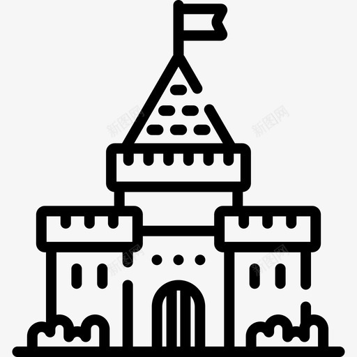 城堡旅游应用程序2线性图标svg_新图网 https://ixintu.com 城堡 旅游应用程序2 线性