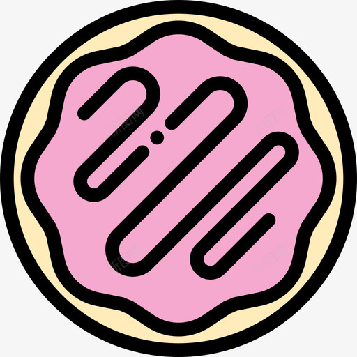 甜甜圈面包店12线性颜色图标svg_新图网 https://ixintu.com 甜甜圈 线性颜色 面包店12