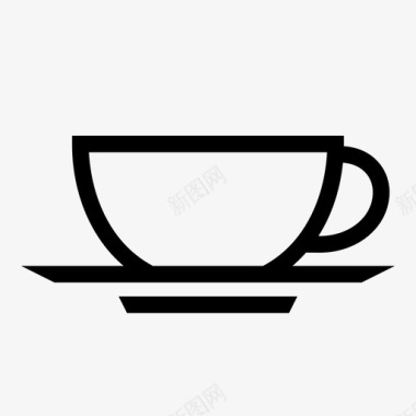 杯子和碟子暖气茶图标图标