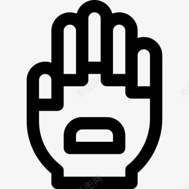 手套八十年代直线型图标图标