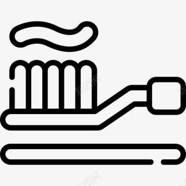 牙刷浴室2线性图标图标