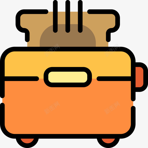 烤面包机日常用品动作2线性颜色图标svg_新图网 https://ixintu.com 日常用品动作2 烤面包机 线性颜色