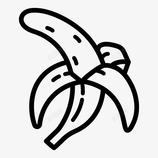 香蕉食品新鲜图标svg_新图网 https://ixintu.com 健康 新鲜 水果 热带 猴子 食品 香蕉