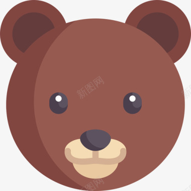 熊动物与自然扁平图标图标