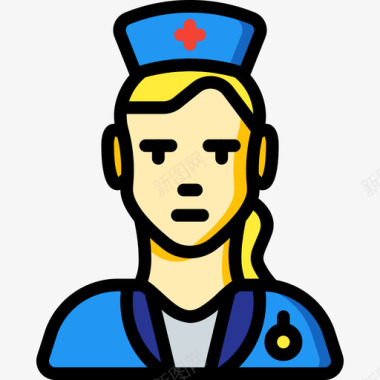 护士职业6线性颜色图标图标