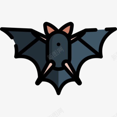 蝙蝠动物29线形颜色图标图标