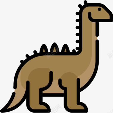 甲龙恐龙4线形颜色图标图标