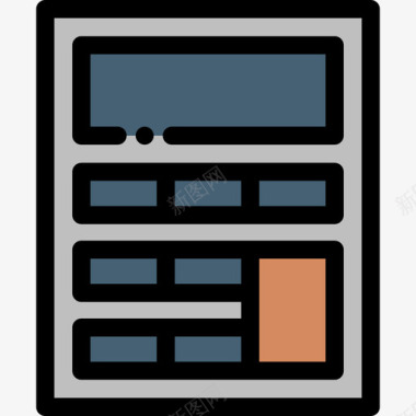 计算器银行金融线性颜色图标图标