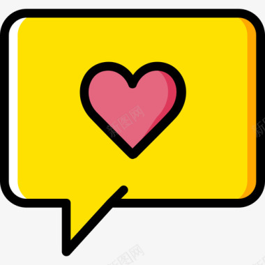 聊天浪漫生活方式10黄色图标图标