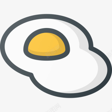 煎蛋食品42原色图标图标