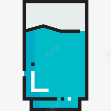 一杯水健康生活5线性颜色图标图标