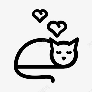 爱猫情人节图标图标
