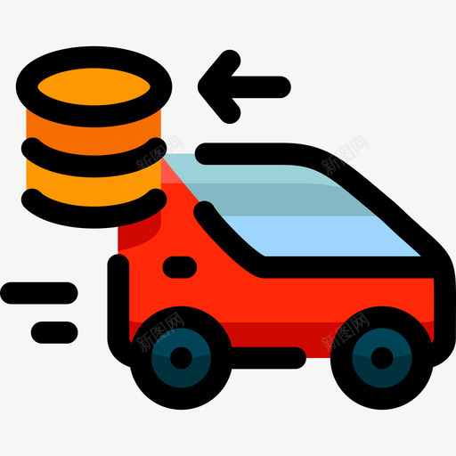货币汽车和驾驶线性颜色图标svg_新图网 https://ixintu.com 汽车和驾驶 线性颜色 货币