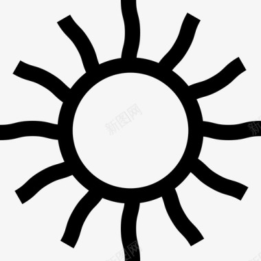 太阳夏威夷6直线型图标图标