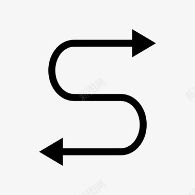 箭头连接曲线图标图标