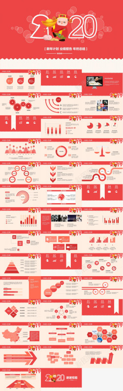 报告通用配置红色喜庆年终报告通用