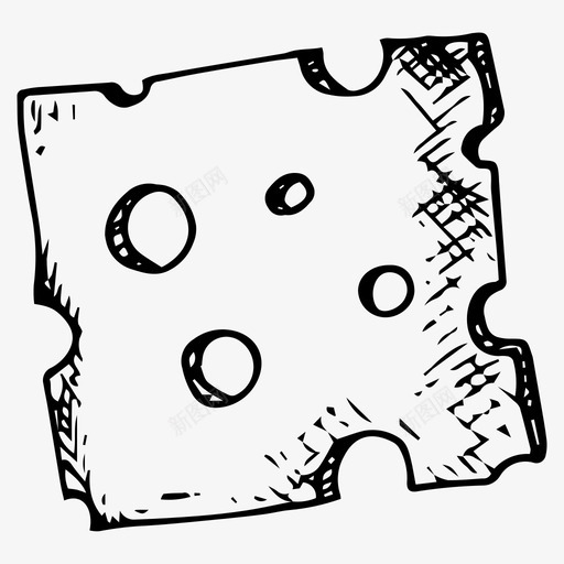 一块奶酪食物菜单图标svg_新图网 https://ixintu.com 一块奶酪 切片 手绘 菜单 食物